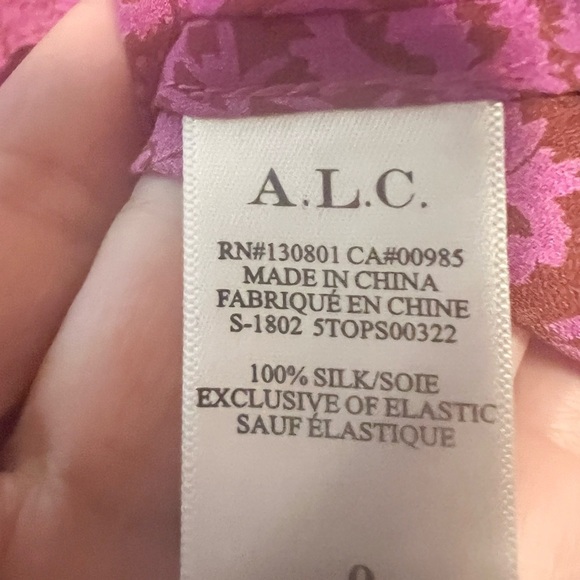 A.L.C. Agra Ruched Off The Shoulder Silk Pink Top